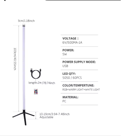 1PC RGB Floor Lamp – Scandinavian Style